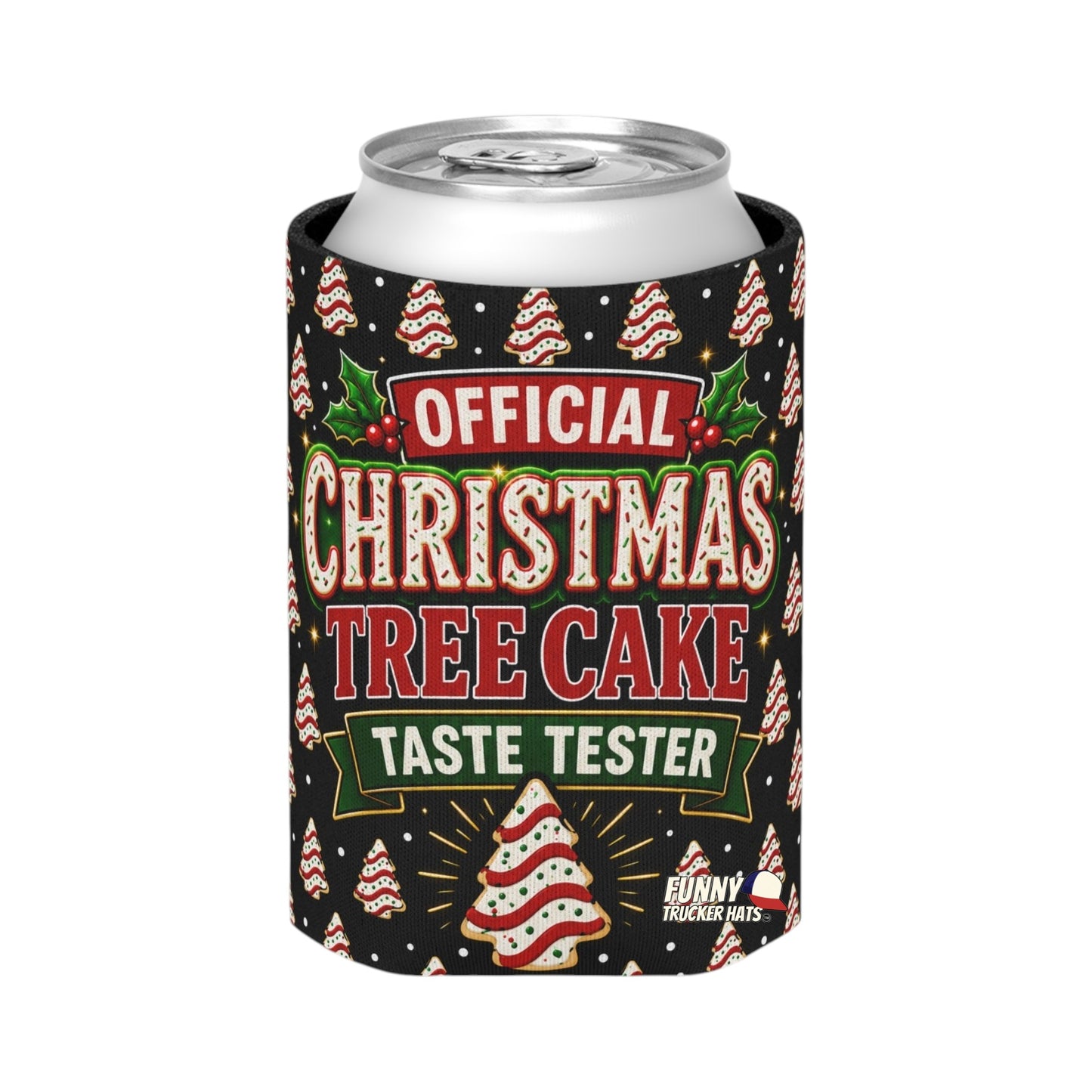 Official Christmas Tree Cake Taste Tester Can Cooler