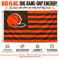 Cleveland Football Flag 3x5 – Orange & Brown Retro Helmet | Distressed Tailgate Decor