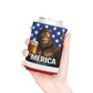 Merica' Bigfoot American Flag Funny Beer Can Cooler Holder Sleeve