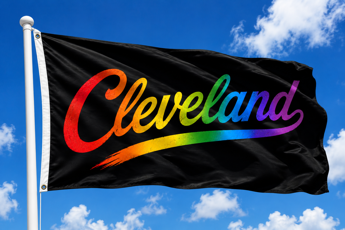 Cleveland Ohio Script Flag – Rainbow Cleveland Flag – 12x18 or 3x5 FT