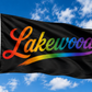 Lakewood Ohio Script Flag – Rainbow Lakewood Flag – 12x18 or 3x5 FT
