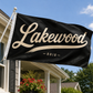 Lakewood Ohio Script Flag – Black & White Lakewood Flag – 12x18 or 3x5 FT