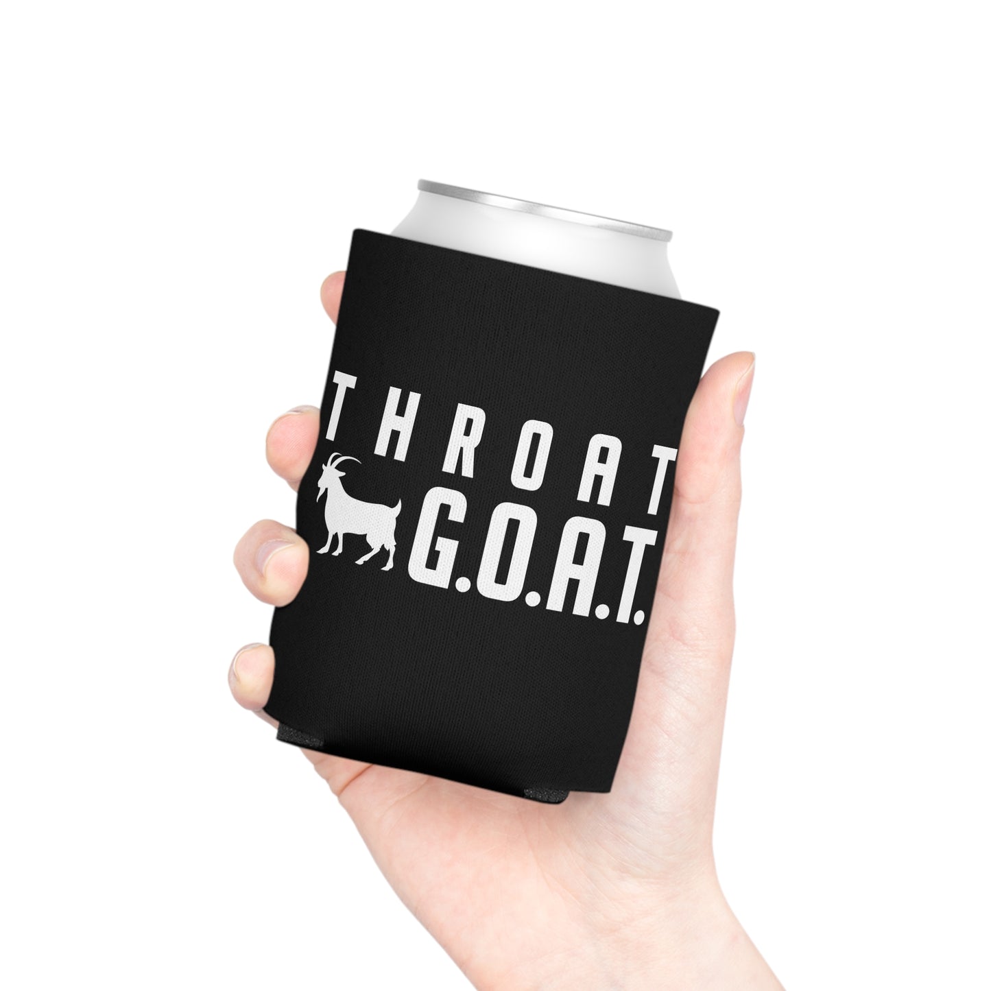 Throat GOAT Funny Beer Can Cooler Holder Sleeve