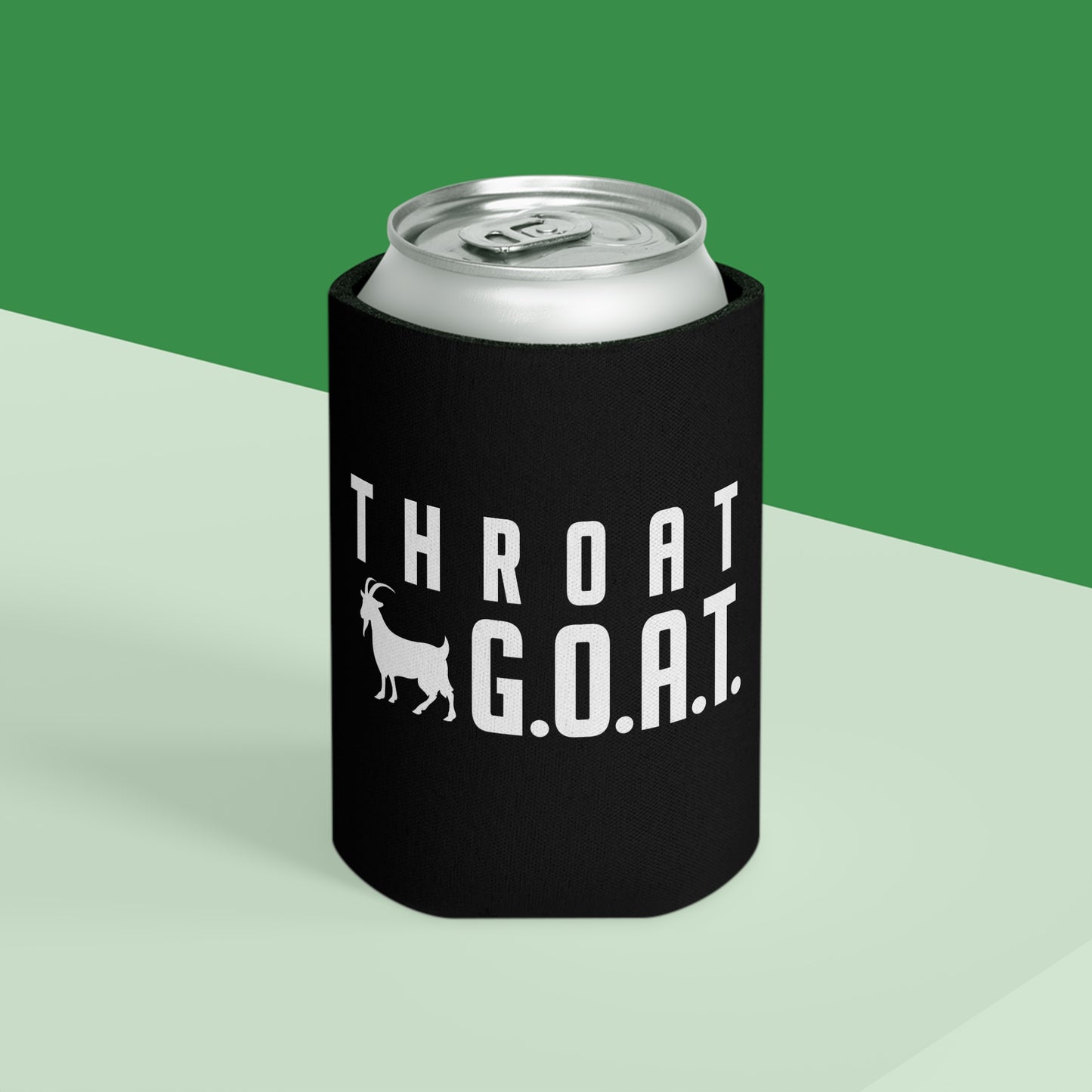 Throat GOAT Funny Beer Can Cooler Holder Sleeve