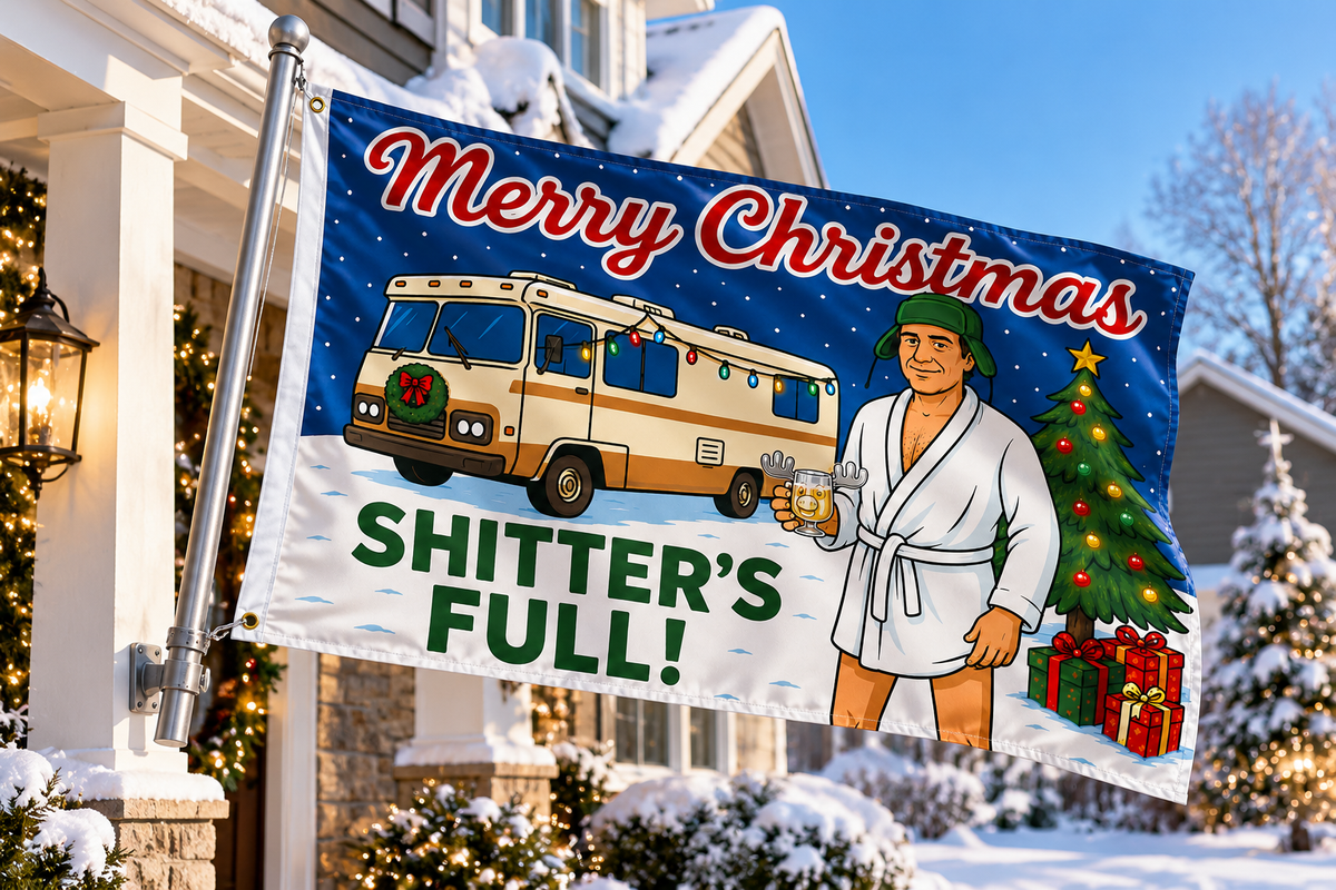 Merry Christmas Shitters Full Funny Flag 3x5 Wall Decor Funn wall Banner