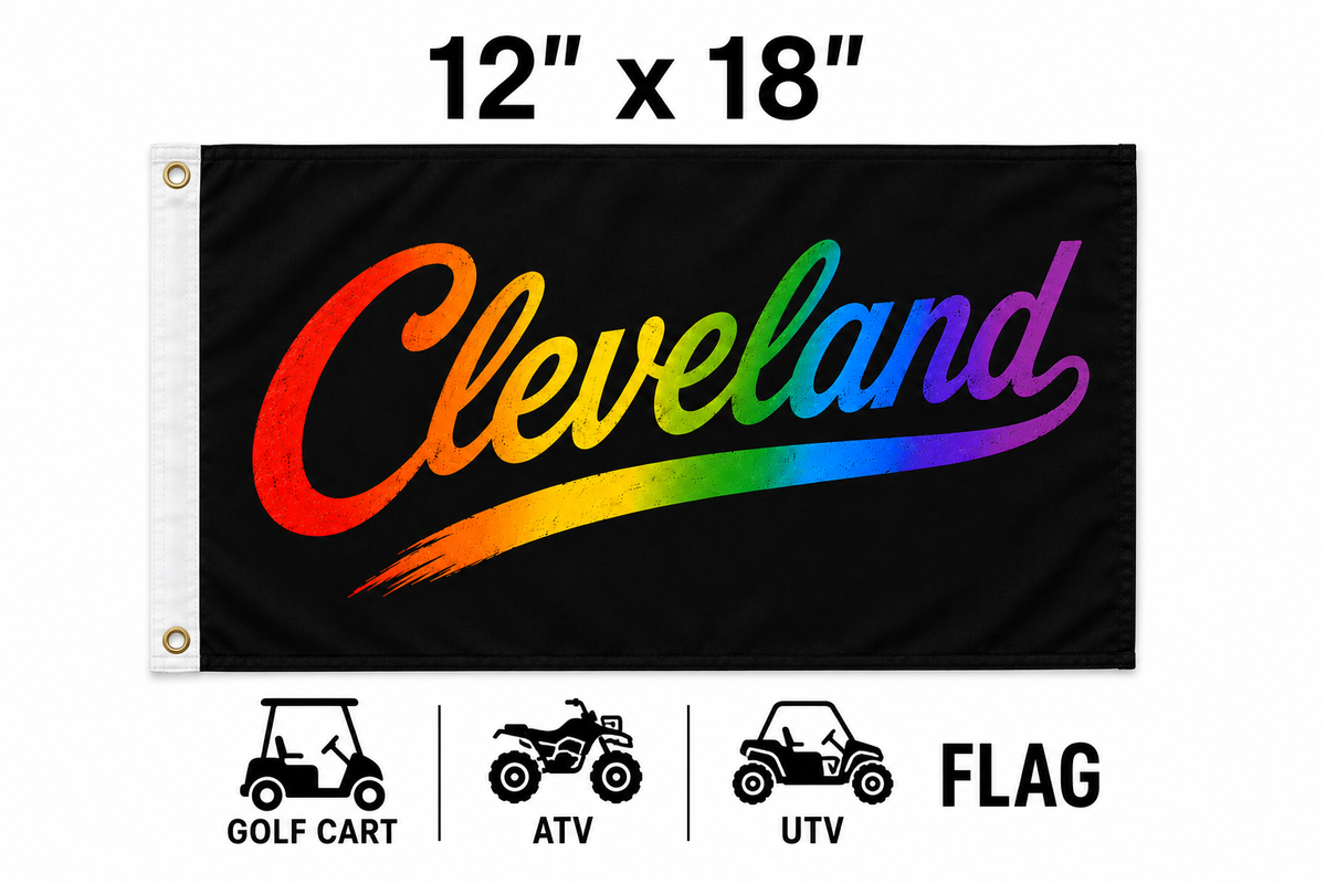 Cleveland Ohio Script Flag – Rainbow Cleveland Flag – 12x18 or 3x5 FT