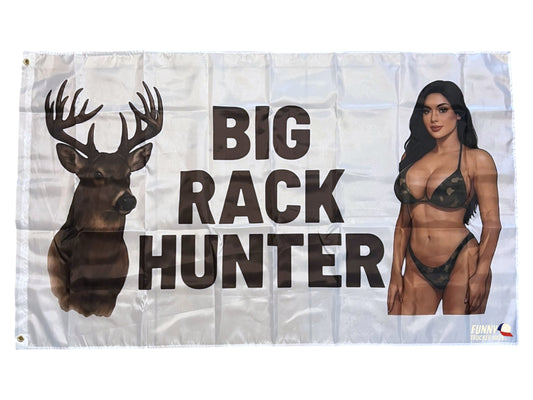 Big Rack Hunter 3x5 Wall Decor Banner Hunting Flag