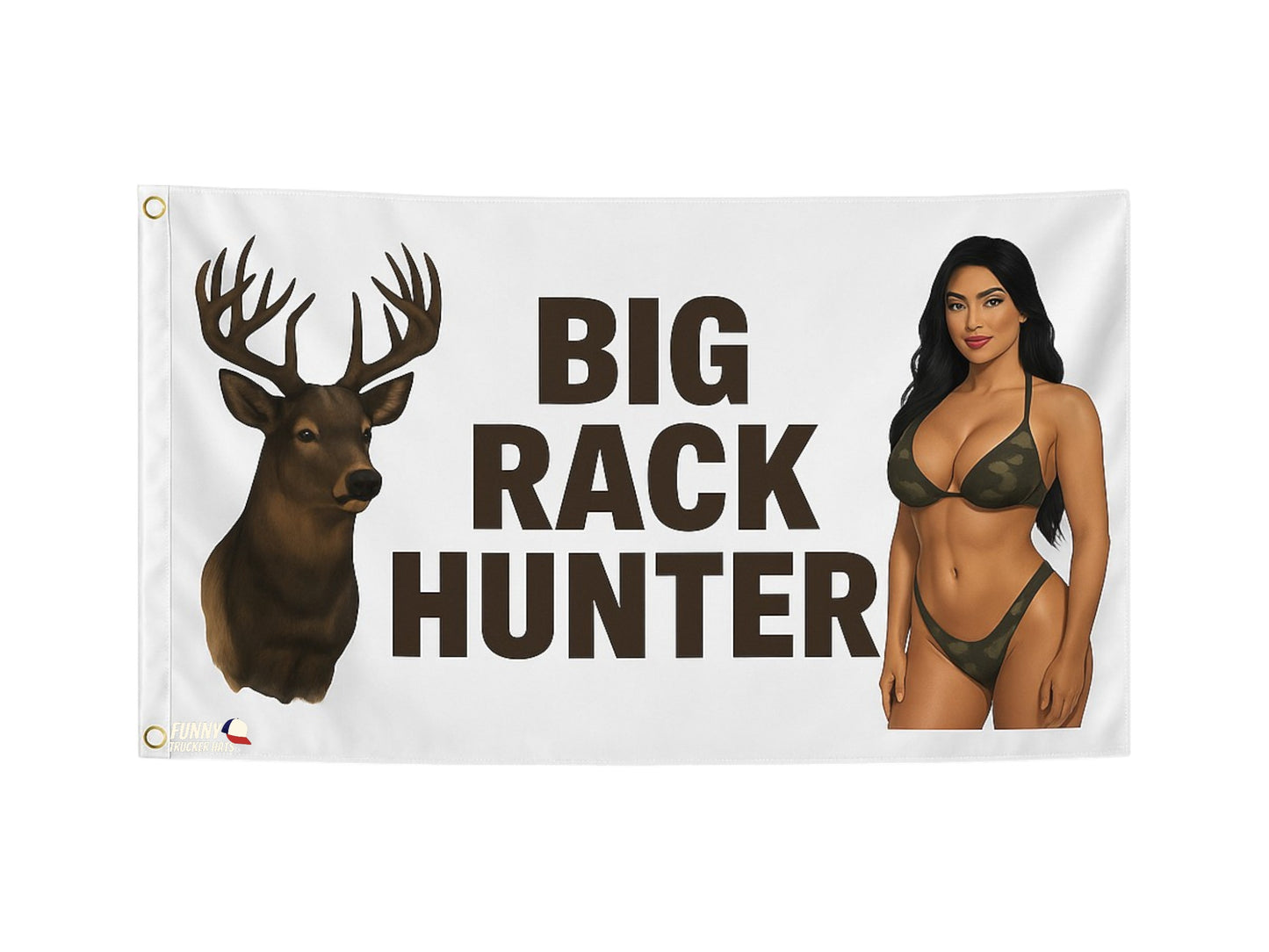 Big Rack Hunter 3x5 Wall Decor Banner Hunting Flag