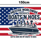 Boats N' Hoes Funny American Flag 3x5 Wall Decor Banner