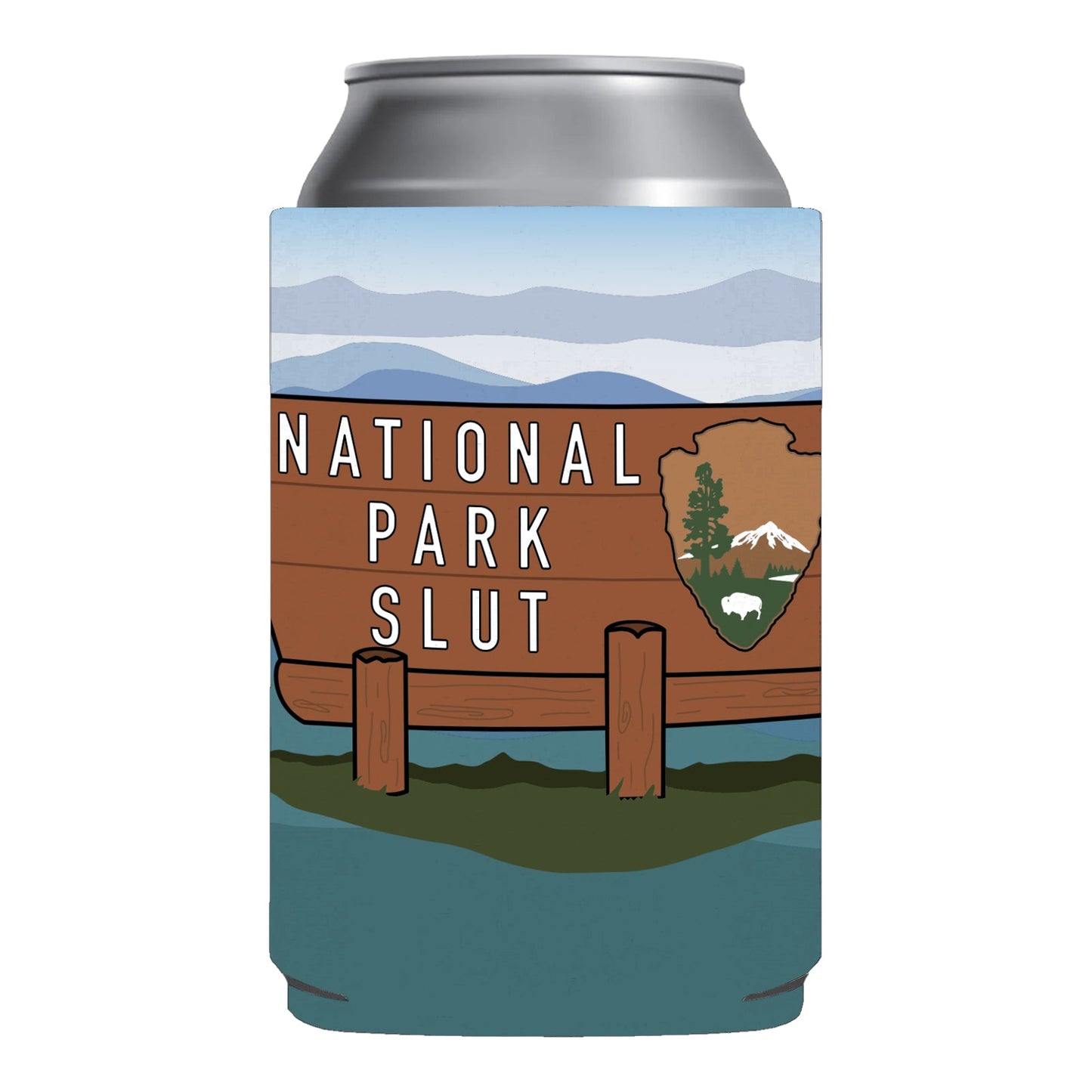 National Park Slut Funny Beer Can Cooler Holder Sleeve