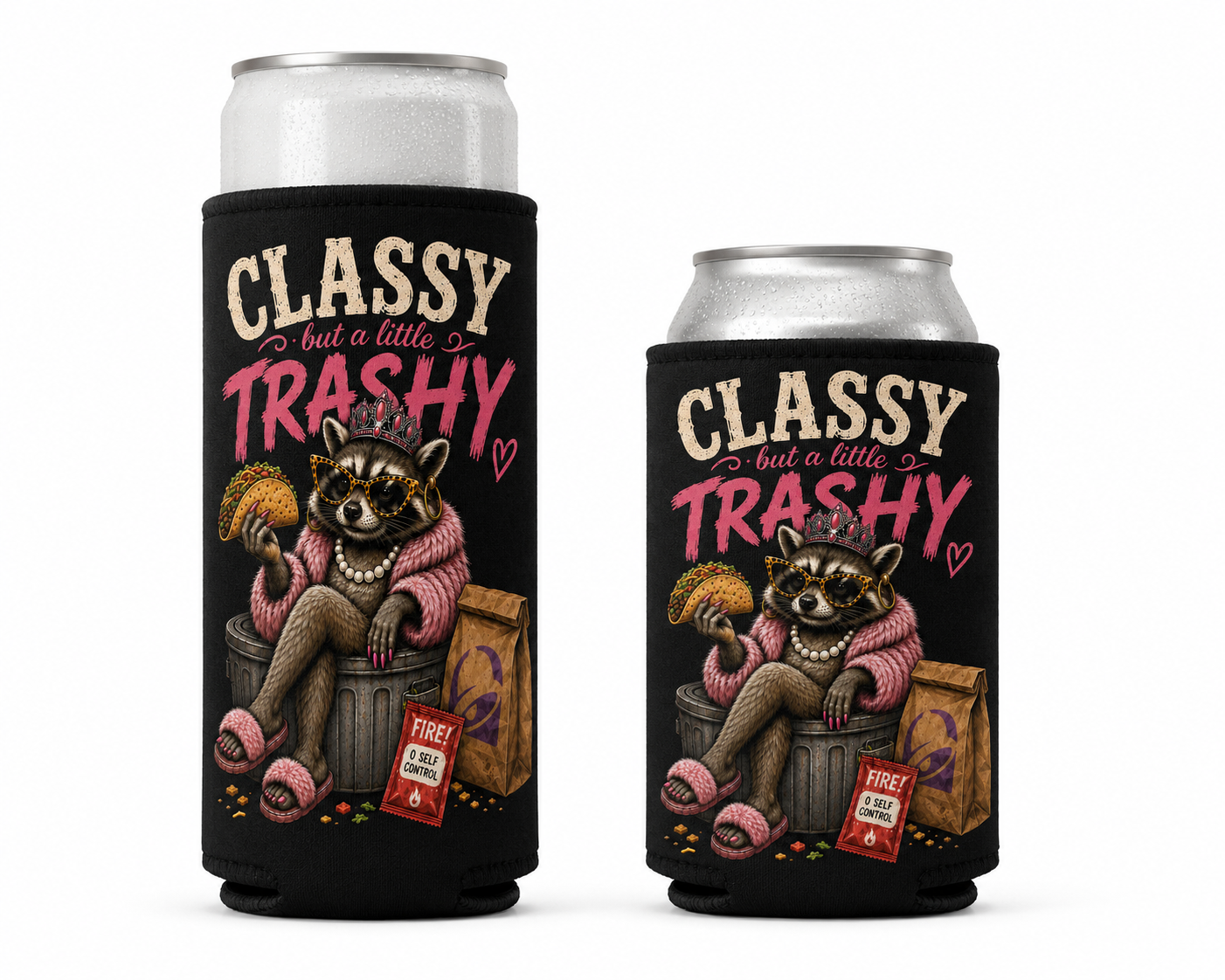 Classy But a Little Trashy Raccoon Drink Sleeve