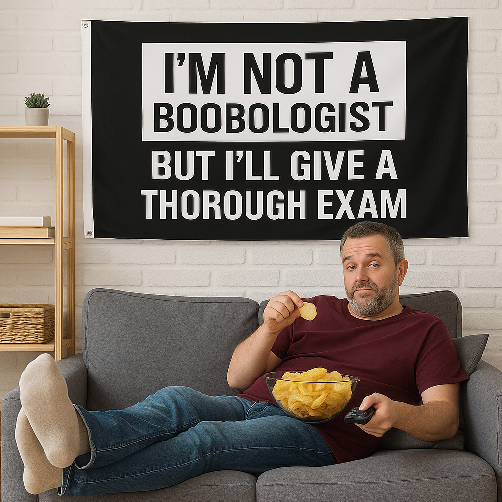 I'm Not A Boobologist Funny Wall Flag 3x5 Wall Decor Banner