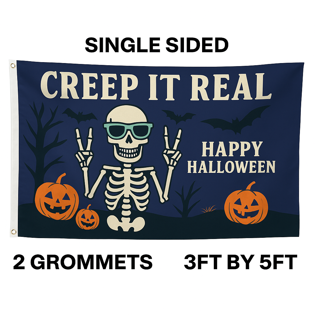 Creep It Real Happy Halloween Flag 3x5 Wall Decor Funn wall Banner (Copy)