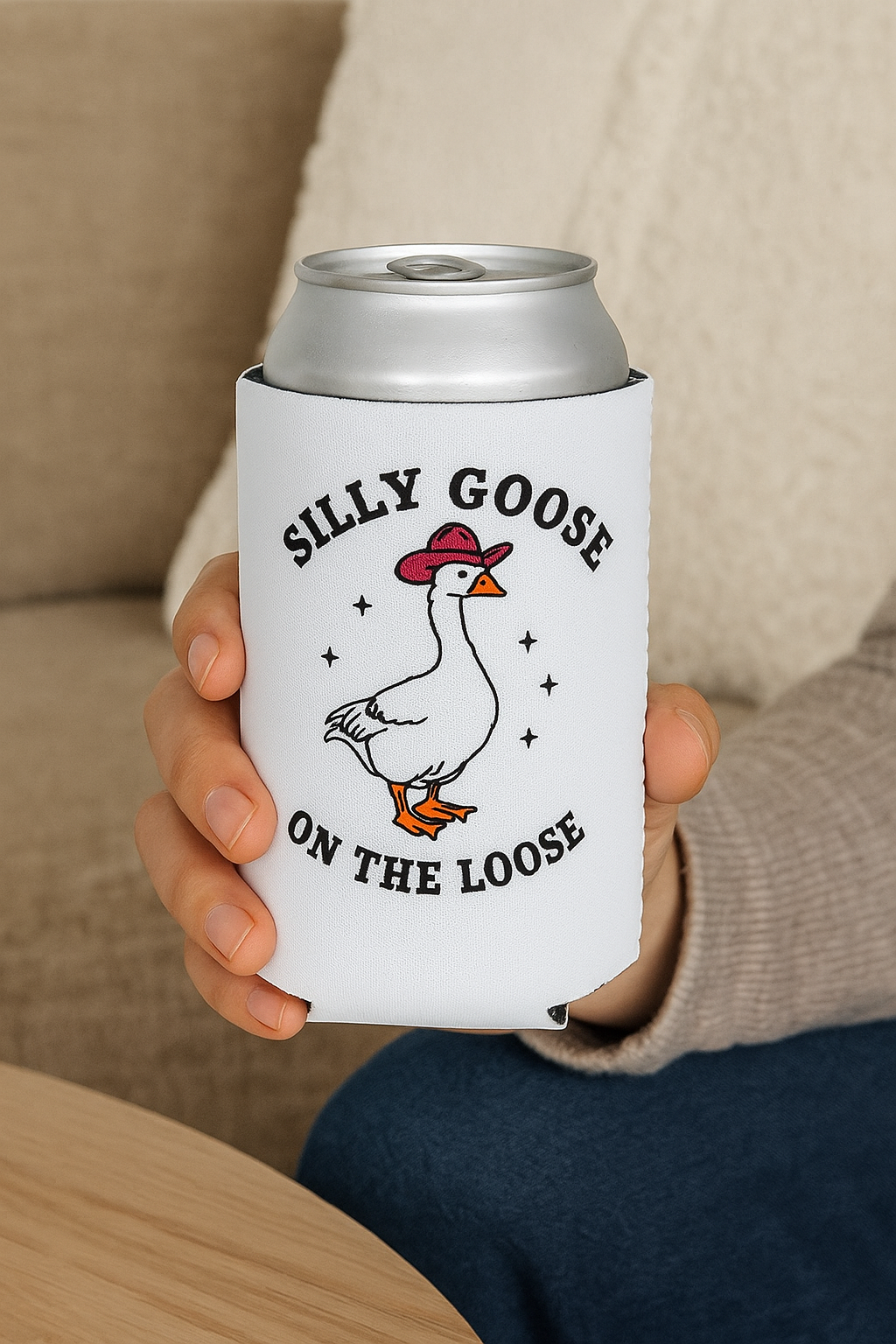 Silly Goose On The Loose Funny Beer Can Cooler Holder Sleeve