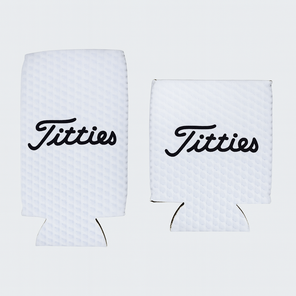 Titties Beer Golf Can Cooler Holder Sleeve Slim and Regular Size