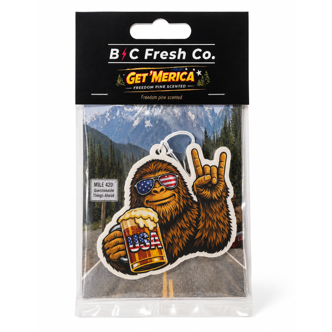 Get ’Merica Bigfoot Car Air Freshener – Freedom Pine Scent | BC Fresh Co.