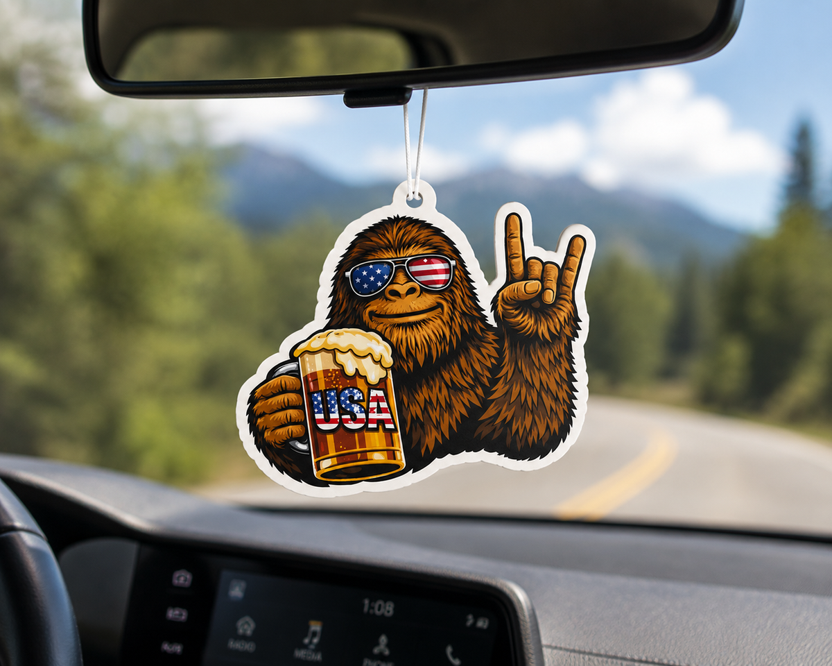 Get ’Merica Bigfoot Car Air Freshener – Freedom Pine Scent | BC Fresh Co.