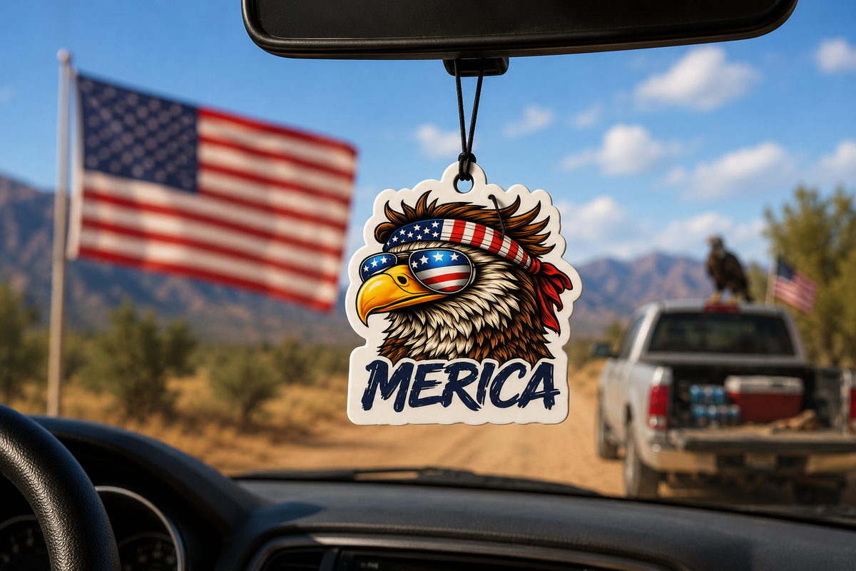 ’Merica AF Bald Eagle Car Air Freshener – Freedom Ice Scent | BC Fresh Co.