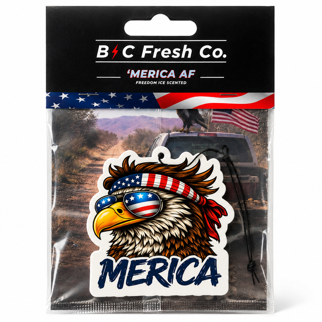 ’Merica AF Bald Eagle Car Air Freshener – Freedom Ice Scent | BC Fresh Co.