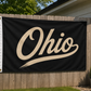 Ohio Script Flag – Black & Cream Ohio State Flag –Outdoor Decorative Flag