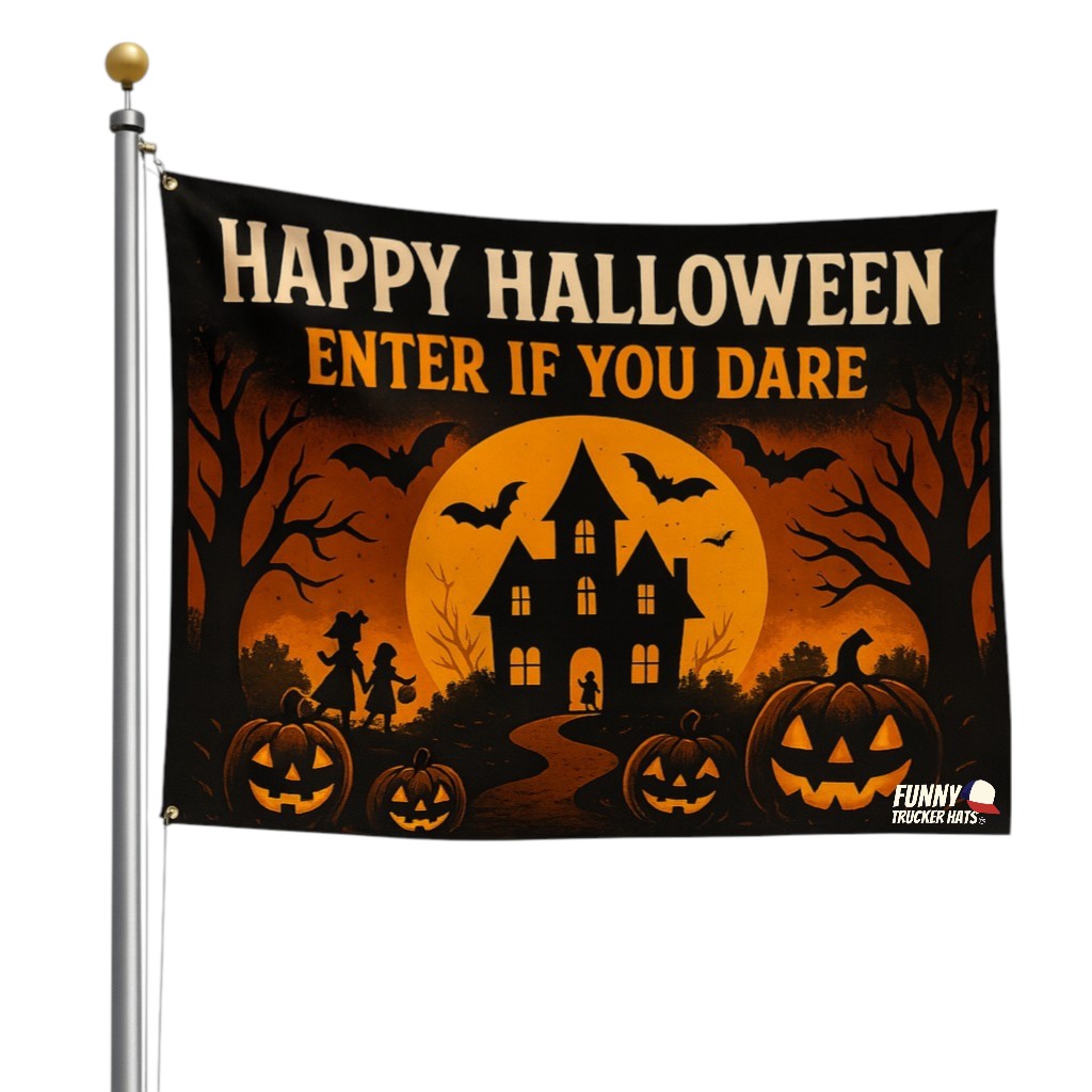 Enter If You Dare Halloween Flag | Haunted House 3x5