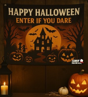 Enter If You Dare Halloween Flag | Haunted House 3x5