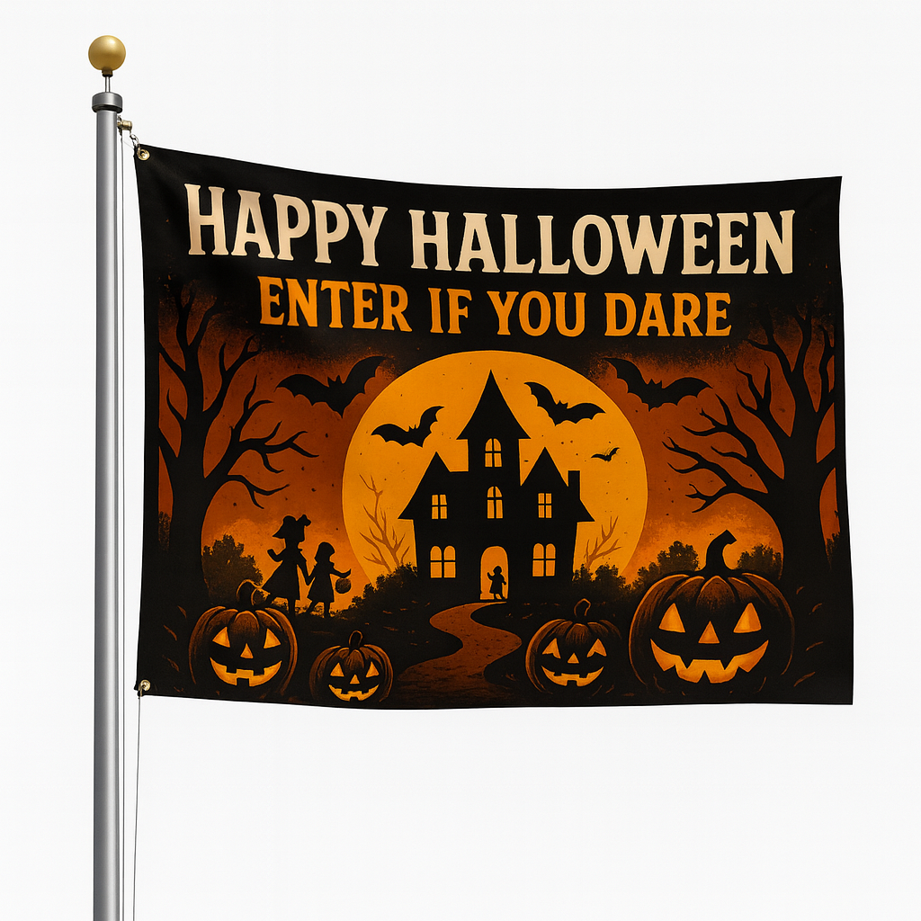 Enter If You Dare Halloween Flag | Haunted House 3x5