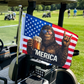 'Merica Bigfoot Golf Cart Flag | Double Sided 12x18 Patriotic Golf Cart Flag