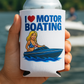I Love Motor Boating Beer Coolie Beer Sleeve