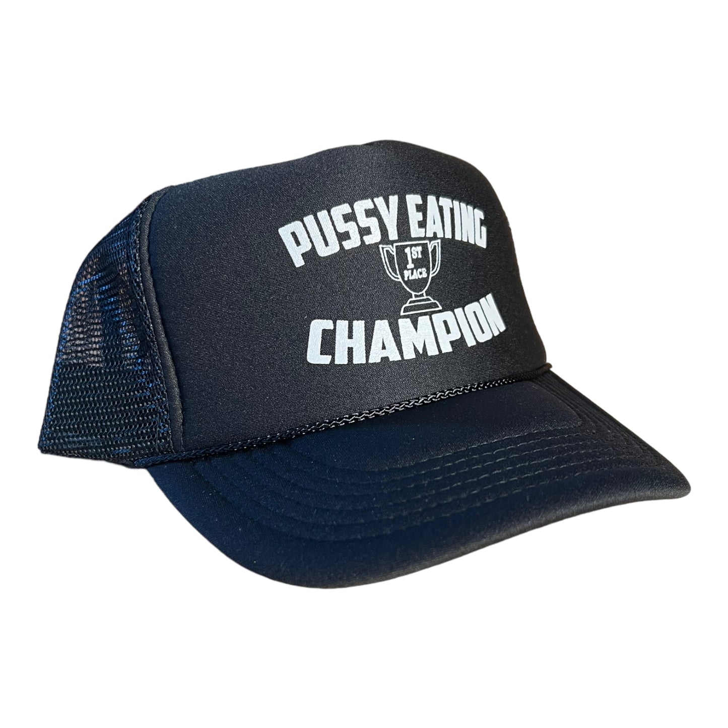 Pussy Eating Champion Trucker Hat Funny Trucker Hat Black