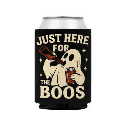 Just Here For The Boos Halloween Ghost Beer Sleeve Coolie