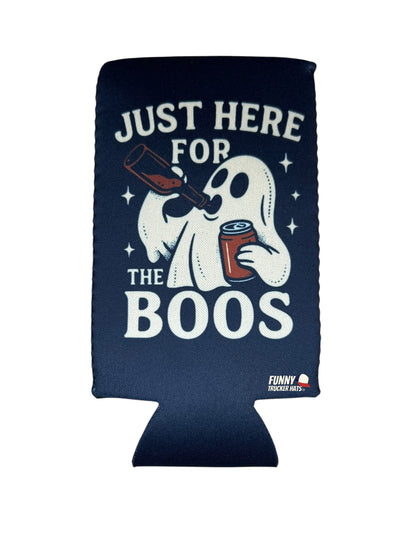 Just Here For The Boos Halloween Ghost Beer Sleeve Coolie