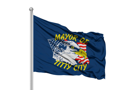 Mayor Of Titty City Bald Eagle Flag 3x5 Wall Decor Banner