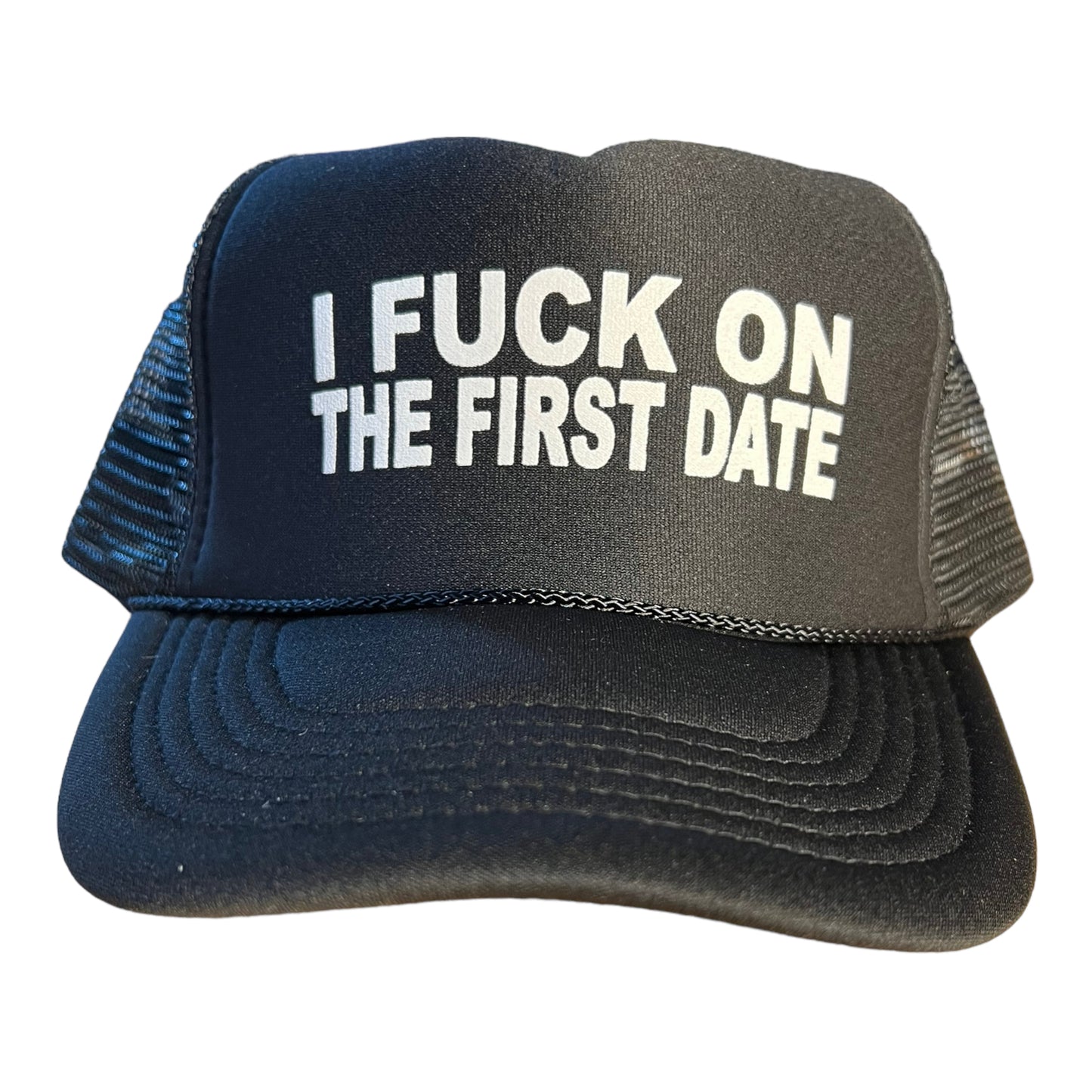 I F*CK On The First Date Trucker Hat Funny Trucker Hat Black