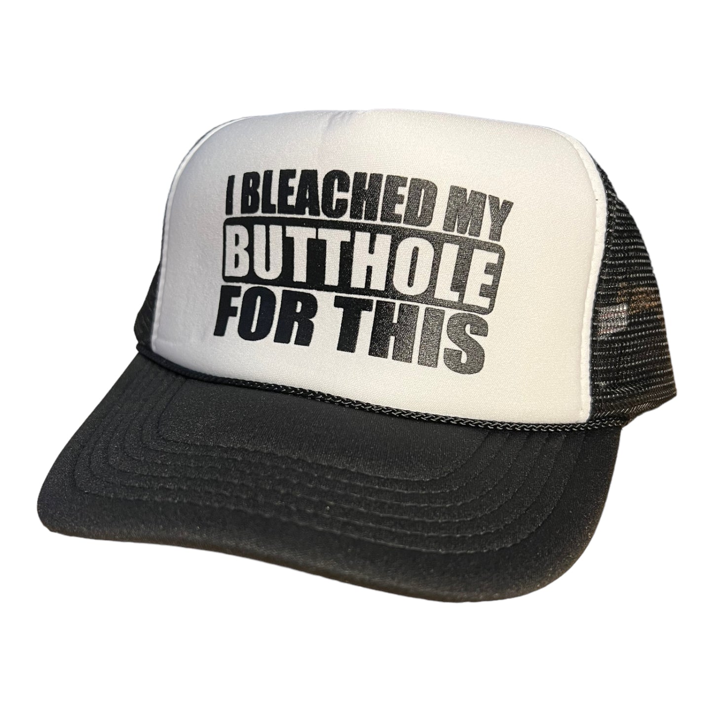 I Bleached My Butthole For This Trucker Hat Funny Trucker Hat Black/White
