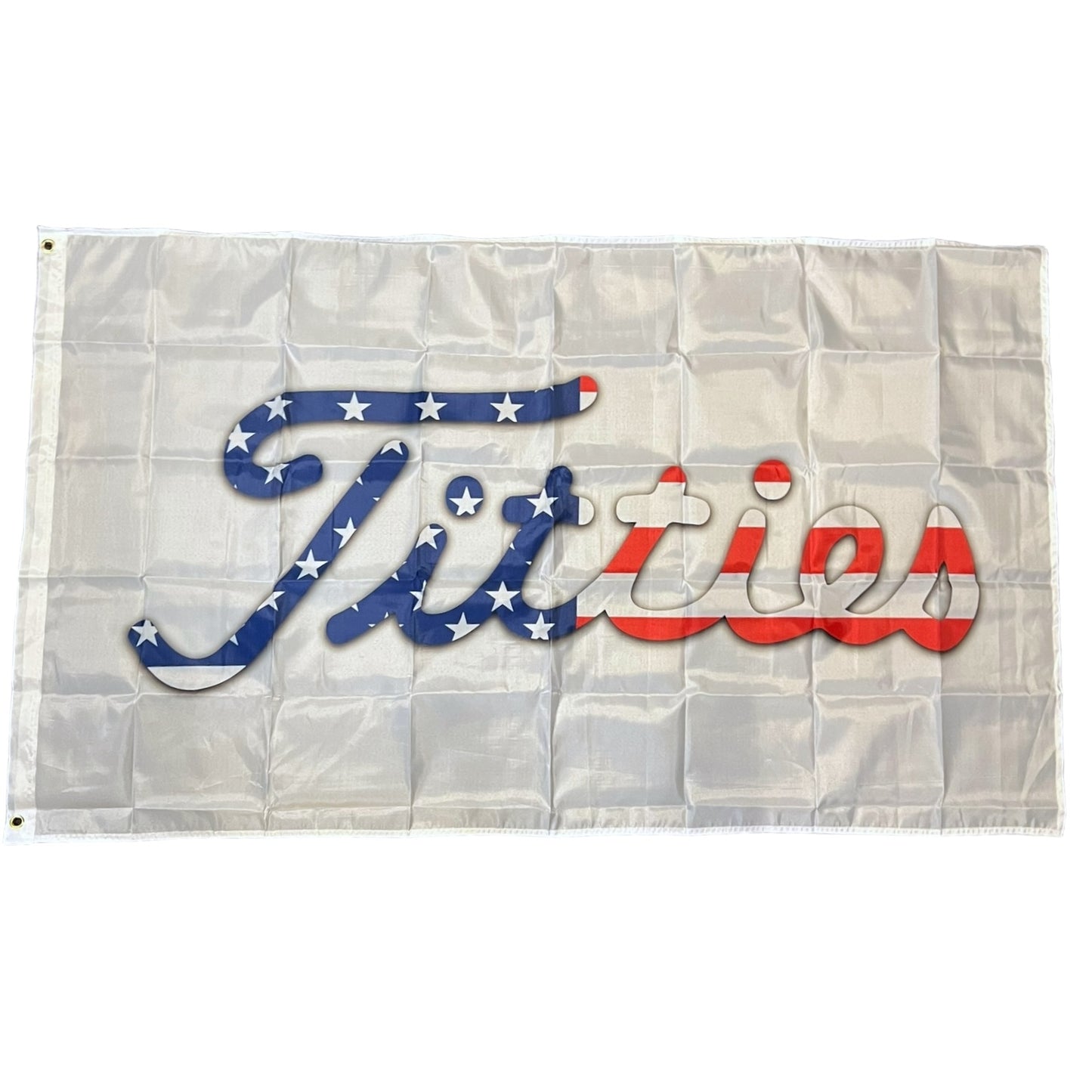 Titties Golf Flag 3x5 Wall Decor Banner (White)