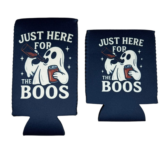 Just Here For The Boos Halloween Ghost Beer Sleeve Coolie