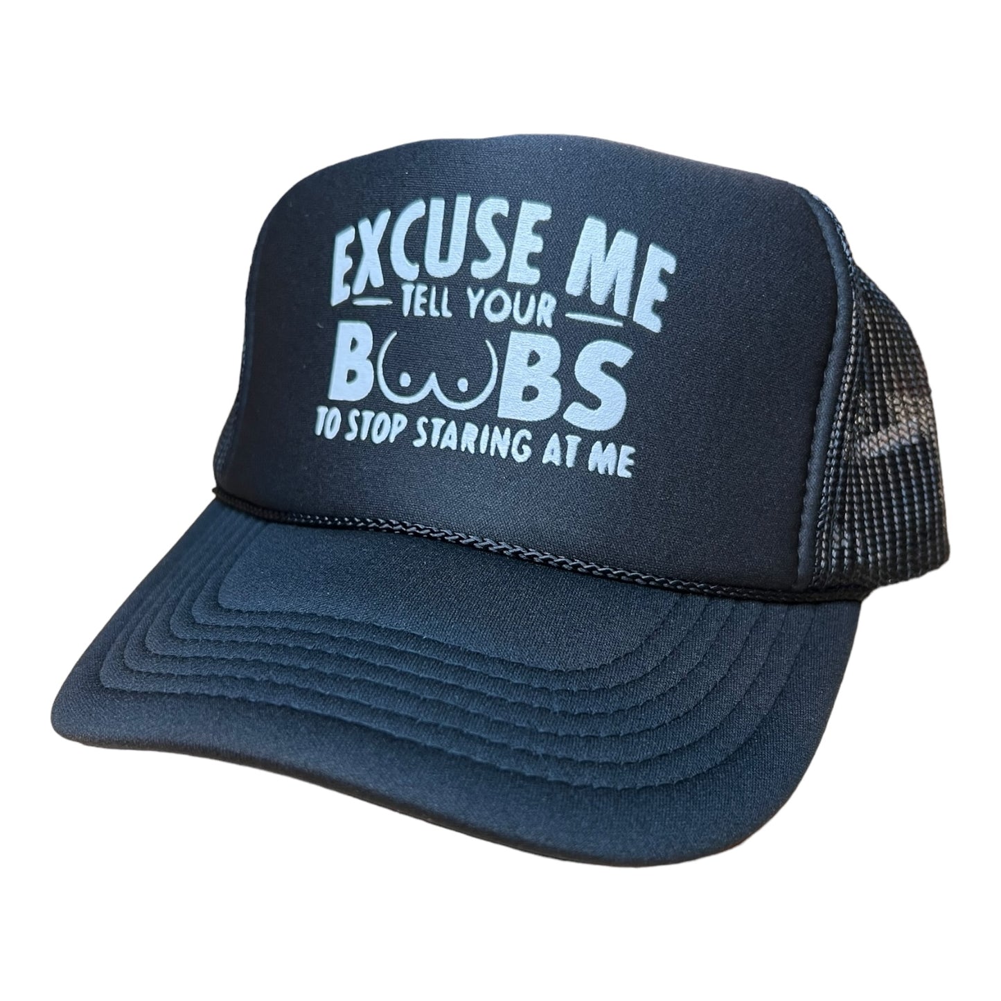 Funny Boobies Trucker Hat Funny Trucker Hat Black