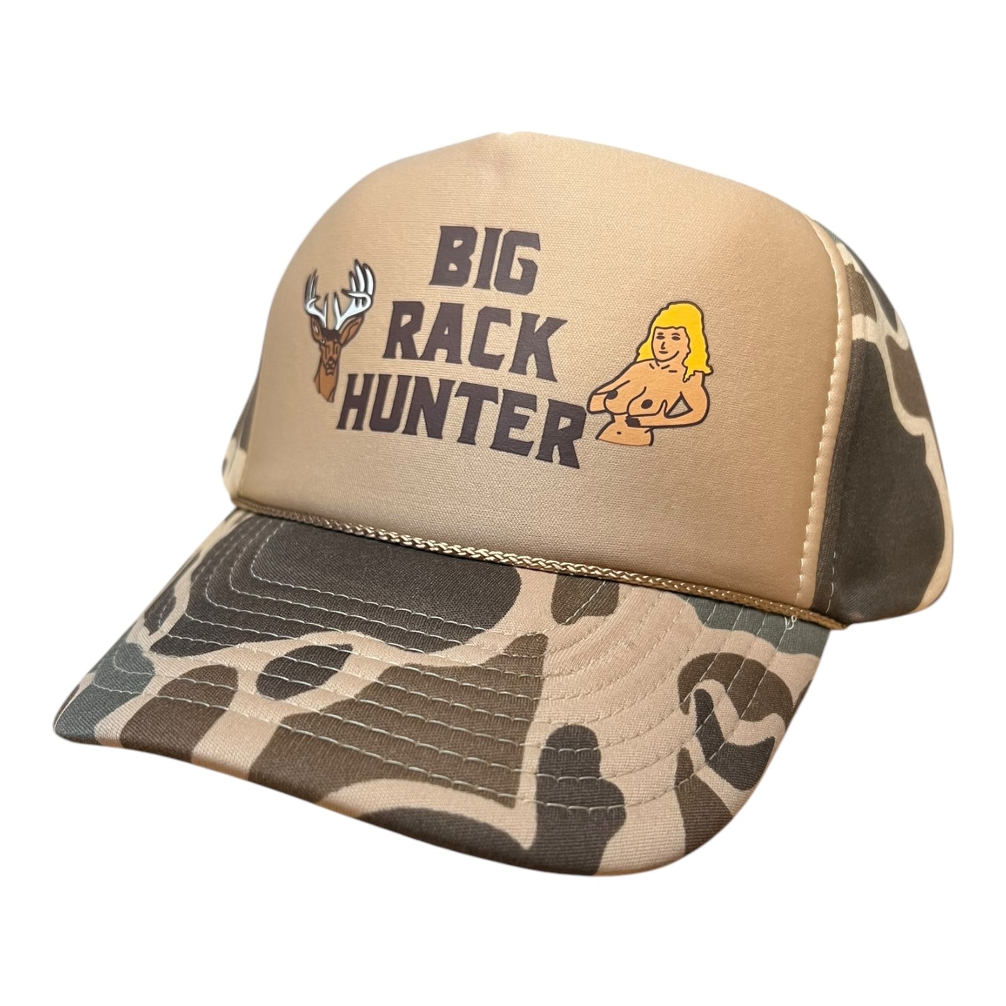 Big Rack Hunter Hat Funny Trucker Hat Camo