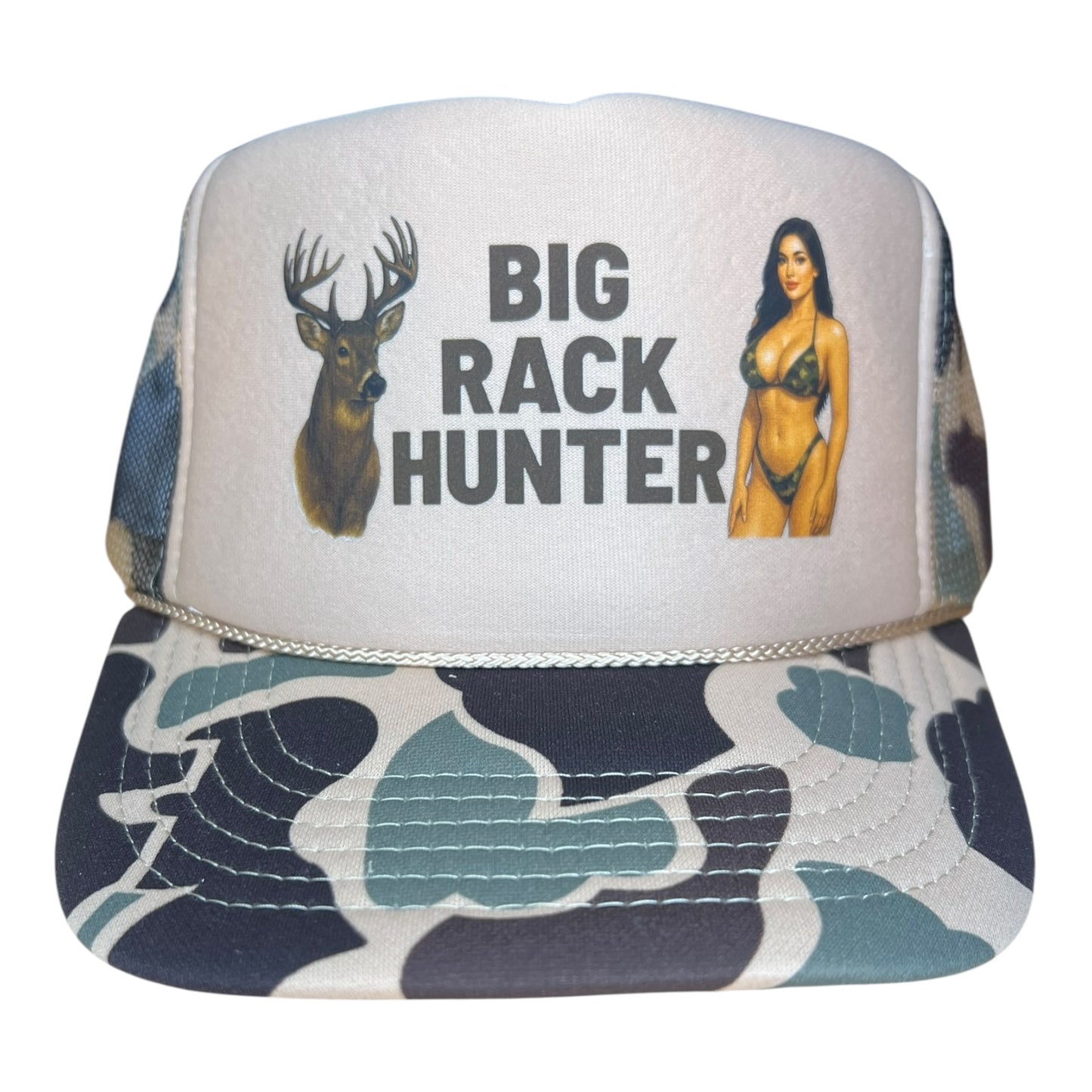 Big Rack Hunter Hat Funny Trucker Hat Camo