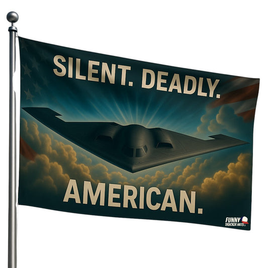 Silent Deadly American B-2 bomber Flag 3x5 Wall Decor Funn wall Banner