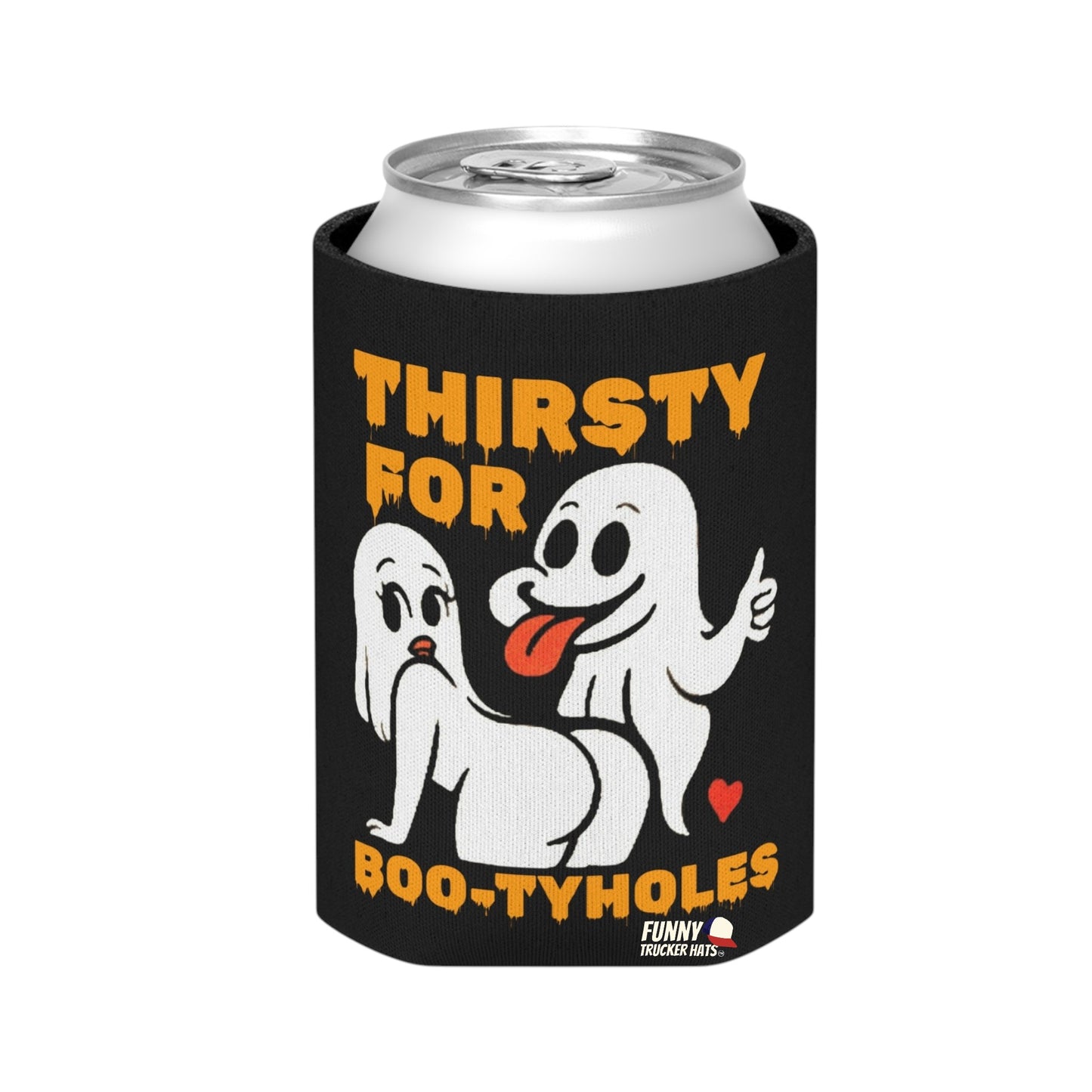 Thirsty For Boo-tyholes Halloween Ghost Beer Sleeve Coolie
