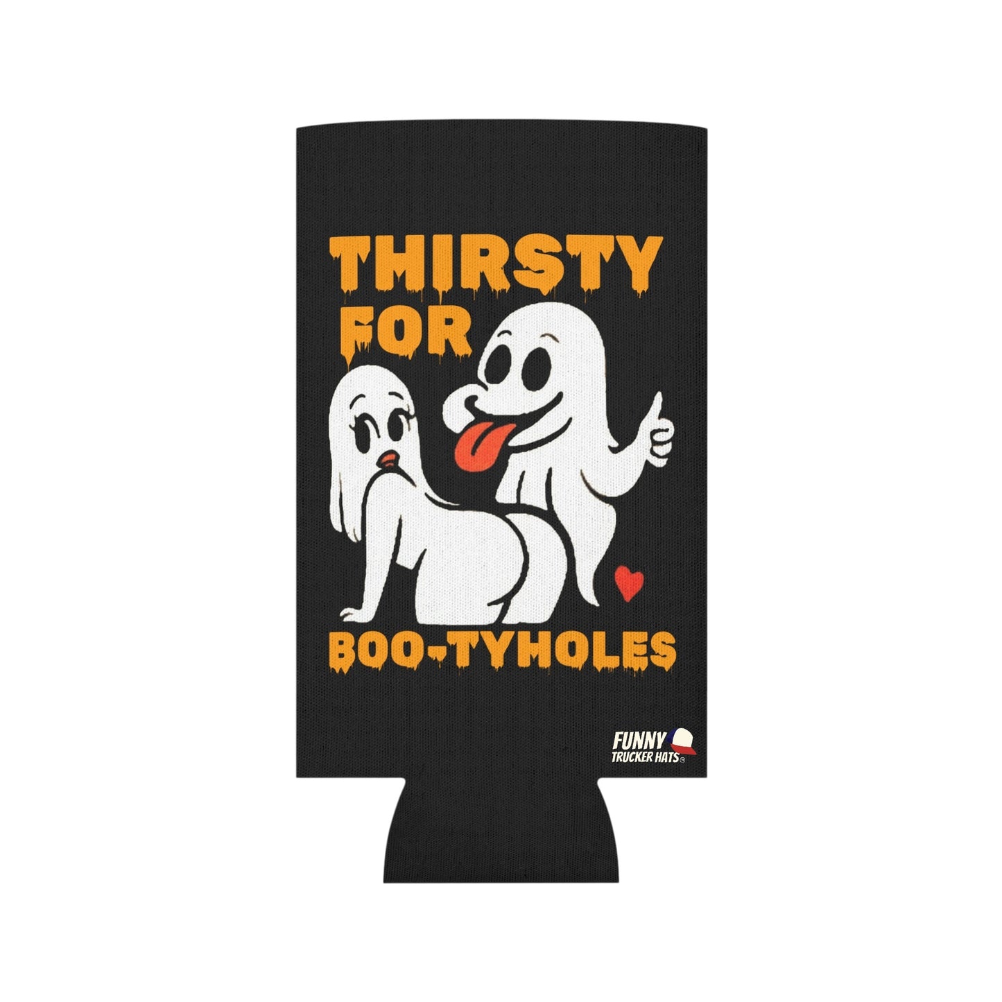 Thirsty For Boo-tyholes Halloween Ghost Beer Sleeve Coolie