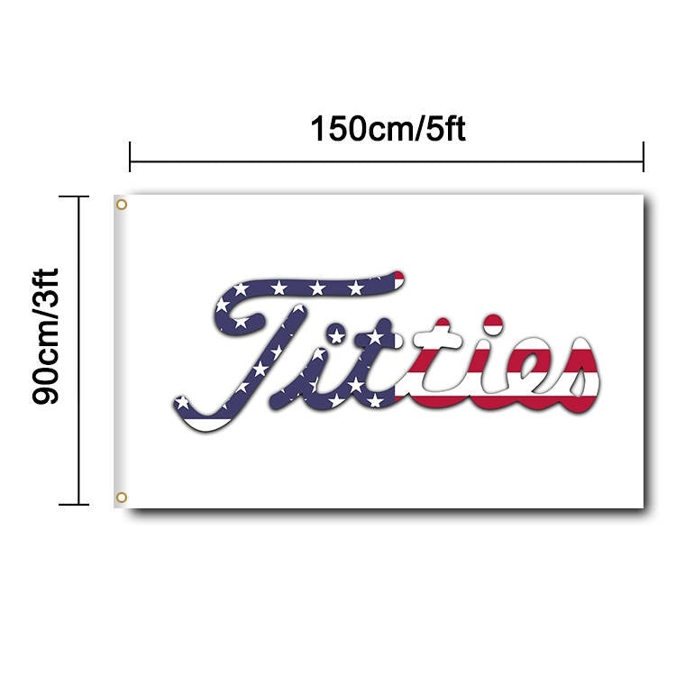 Titties Golf Flag 3x5 Wall Decor Banner (White)