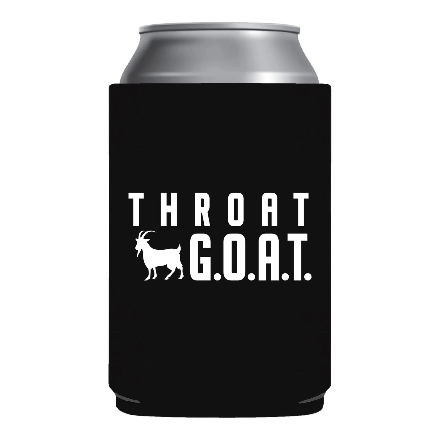 Throat GOAT Funny Beer Can Cooler Holder Sleeve