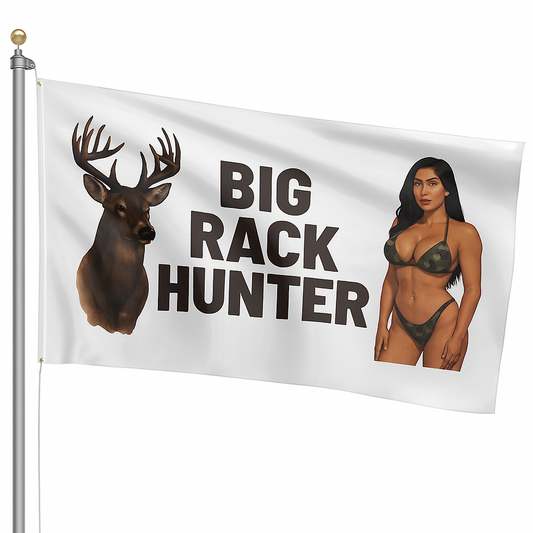 Big Rack Hunter 3x5 Wall Decor Banner Hunting Flag