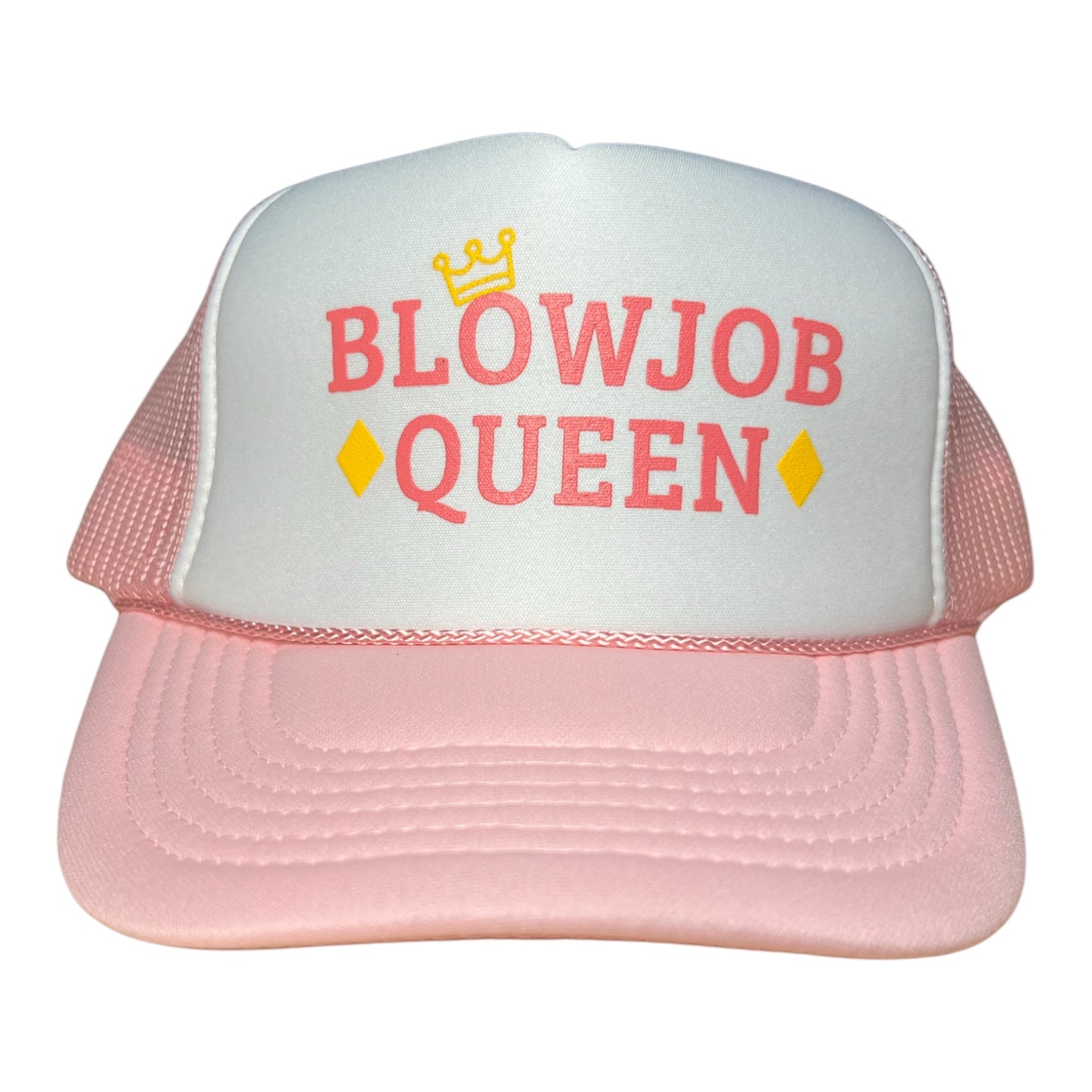 Blowjob Queen Trucker Hat Funny Trucker Hat Pink/White