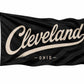 Cleveland Ohio Script Flag – Black & Cream Cleveland Flag – 12x18 or 3x5 FT