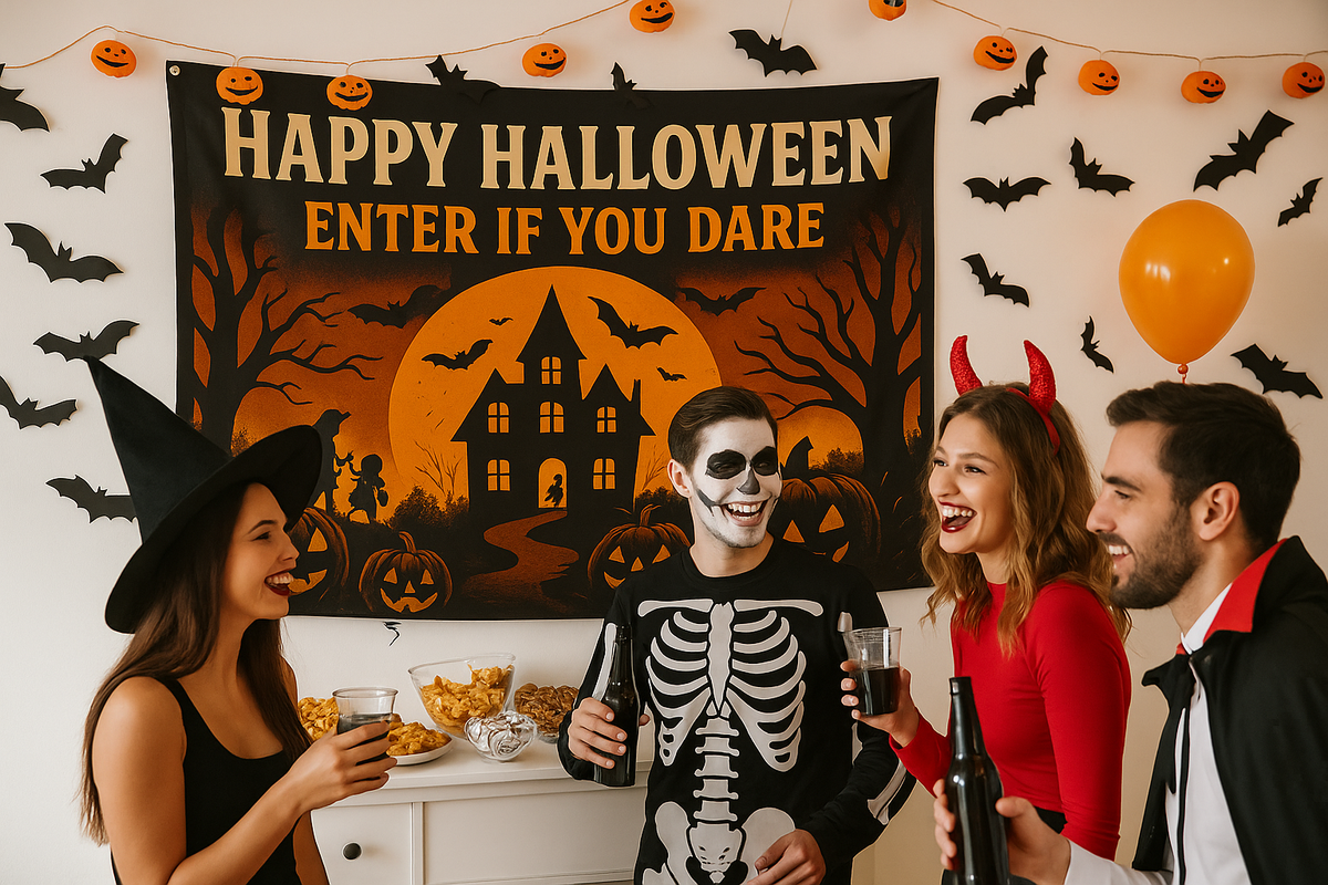 Enter If You Dare Halloween Flag | Haunted House 3x5
