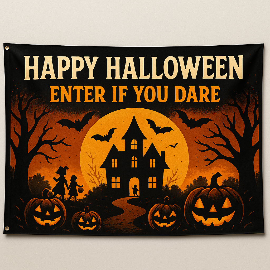 Enter If You Dare Halloween Flag | Haunted House 3x5